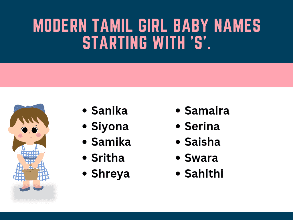 A List of Modern Tamil Baby Names Starting With Letter S in English Alphabet.